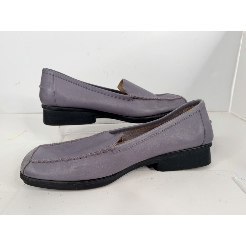 Capezio Lites Purple Leather Slip On Loafers Womens Size 9M Square‎ Toe